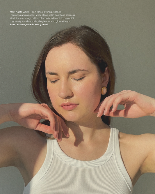 AGATE WHITE earrings