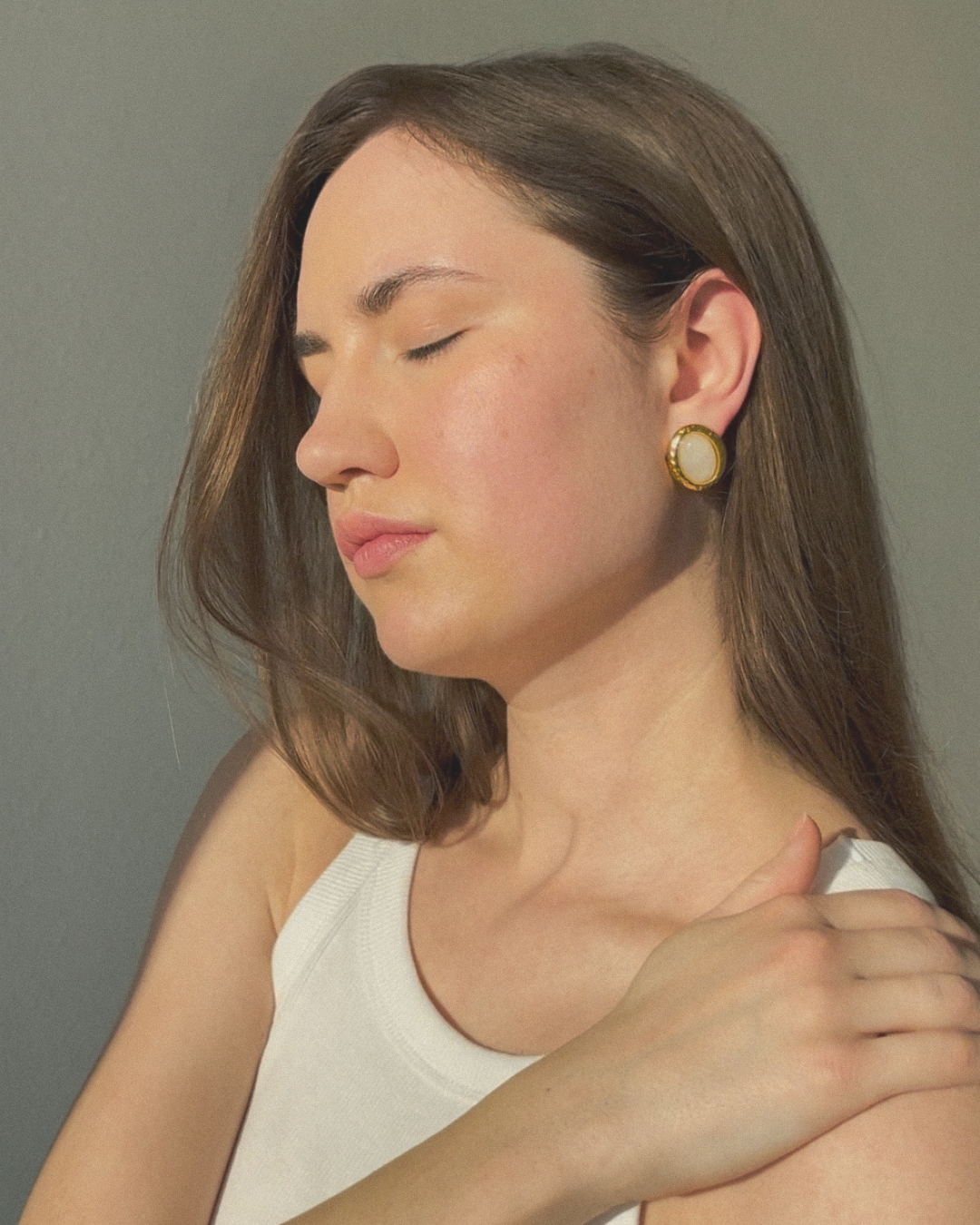 AGATE WHITE earrings