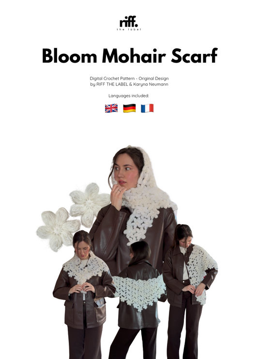 Bloom Mohair Scarf - Crochet Pattern (EN-DE-FR)