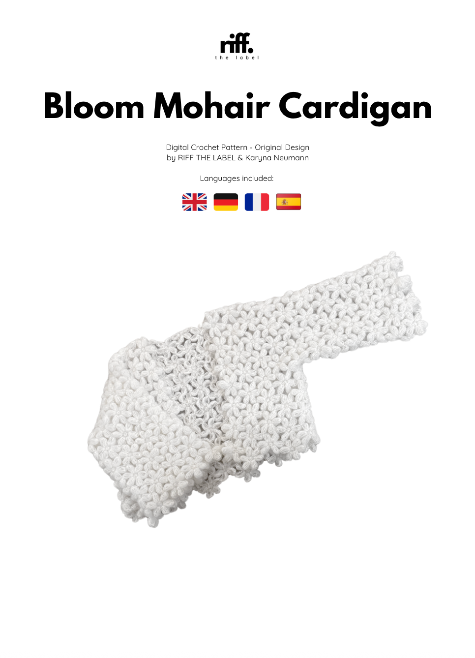 Bloom Mohair Cardigan - Crochet Pattern PDF & Video (EN-DE-FR-ES)