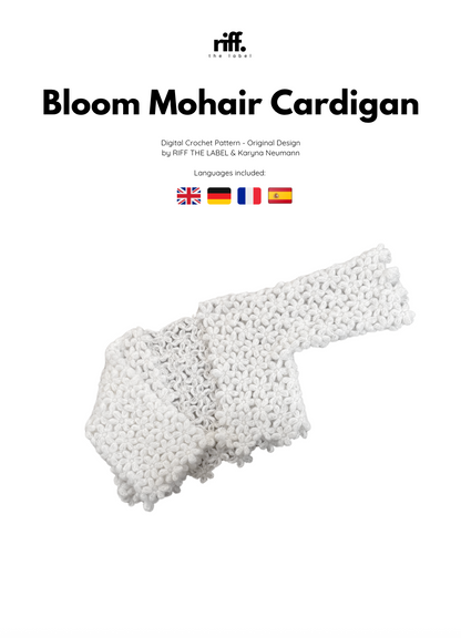 Bloom Mohair Cardigan - Crochet Pattern PDF & Video (EN-DE-FR-ES)